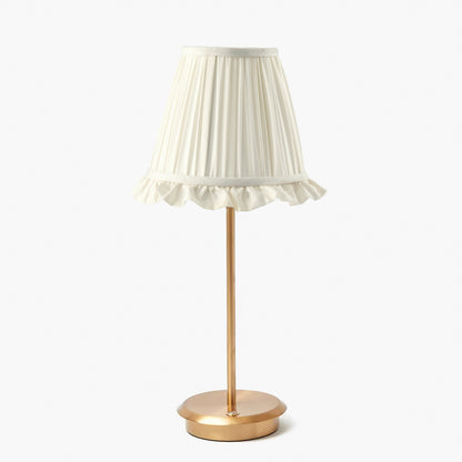 Tall Rechargeable Lamp with Cream Ruffle Shade (18cm)