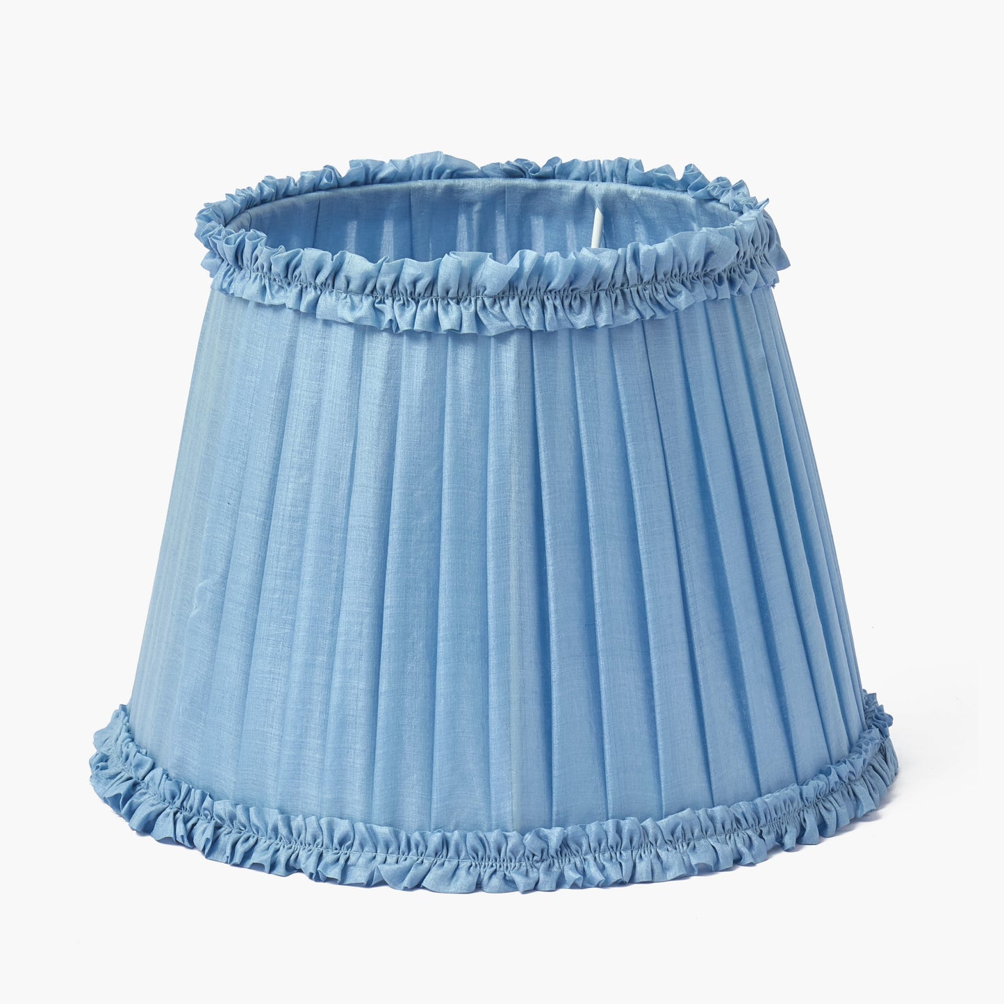 Soft Blue Frilled Silk Lampshade (30cm)