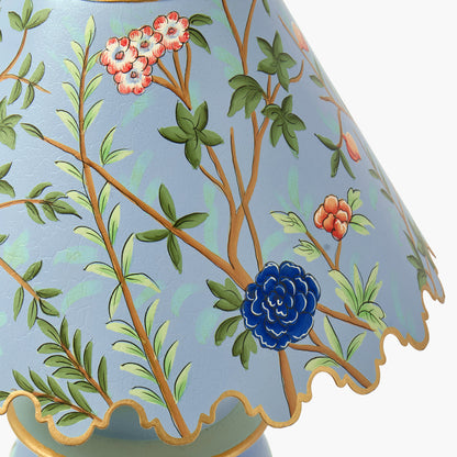 Blue Chinoiserie Lamp with Shade