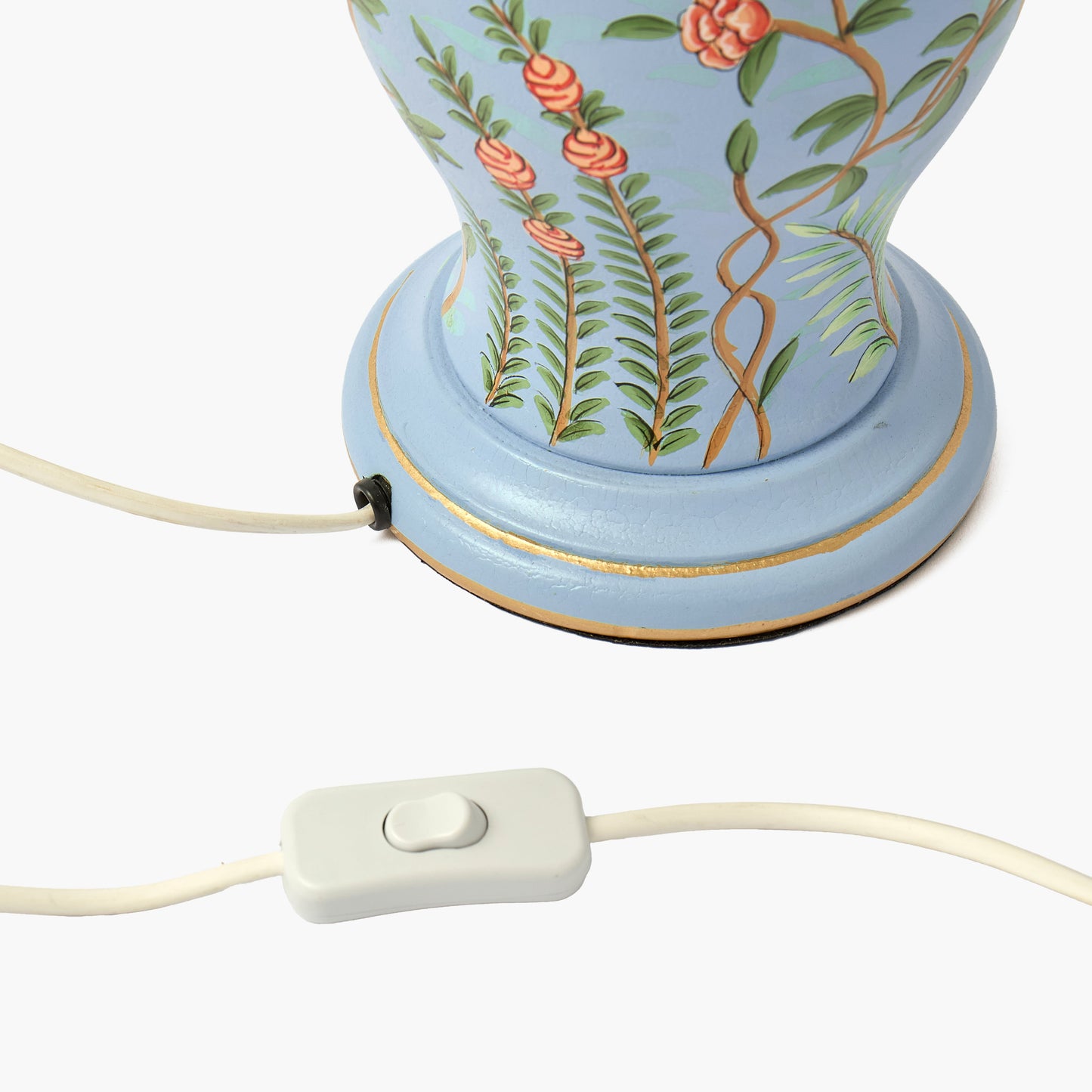Blue Chinoiserie Lamp with Shade