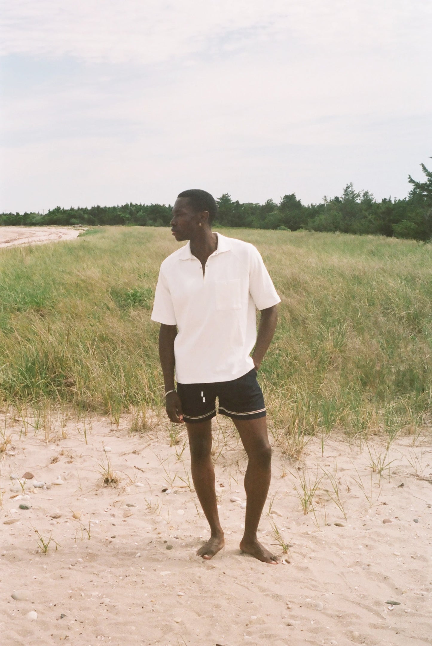 Raglan Mesh Polo (White)