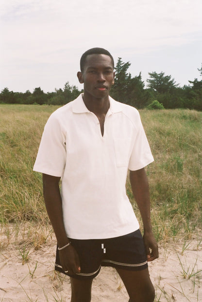 Raglan Mesh Polo (White)