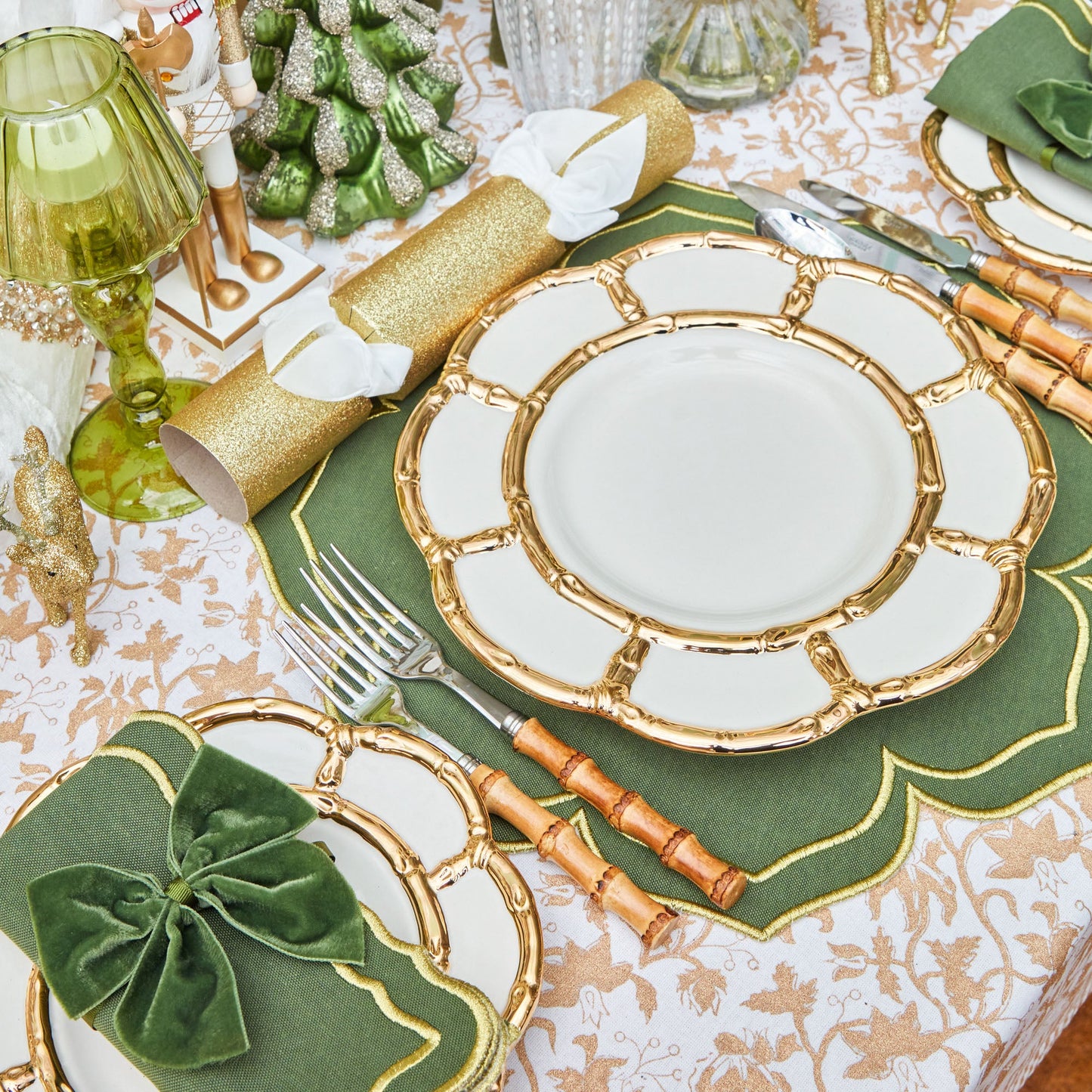 Gold Petal Bamboo Dinner Plates (Set of 4)