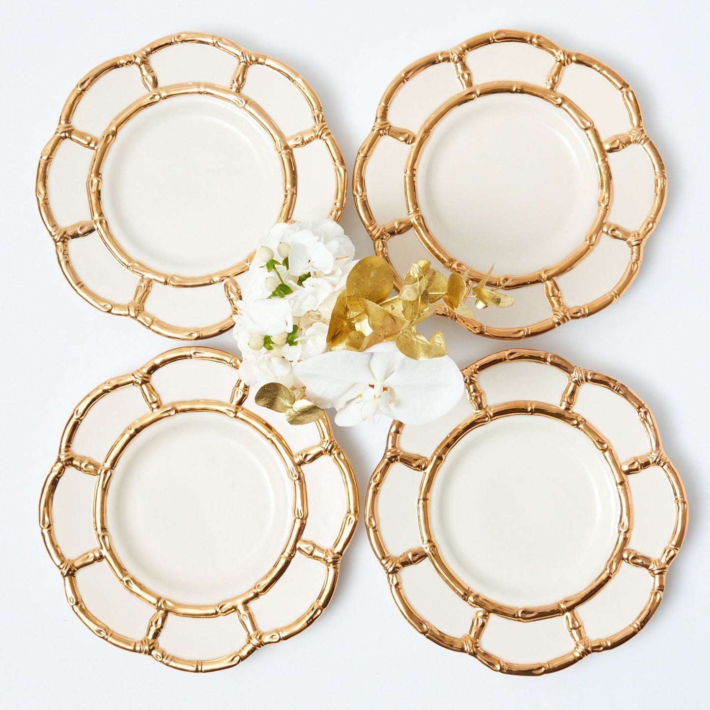 Gold Petal Bamboo Dinner Plates (Set of 4)