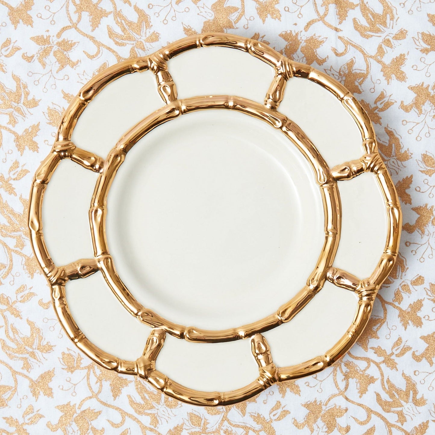 Gold Petal Bamboo Dinner Plates (Set of 4)
