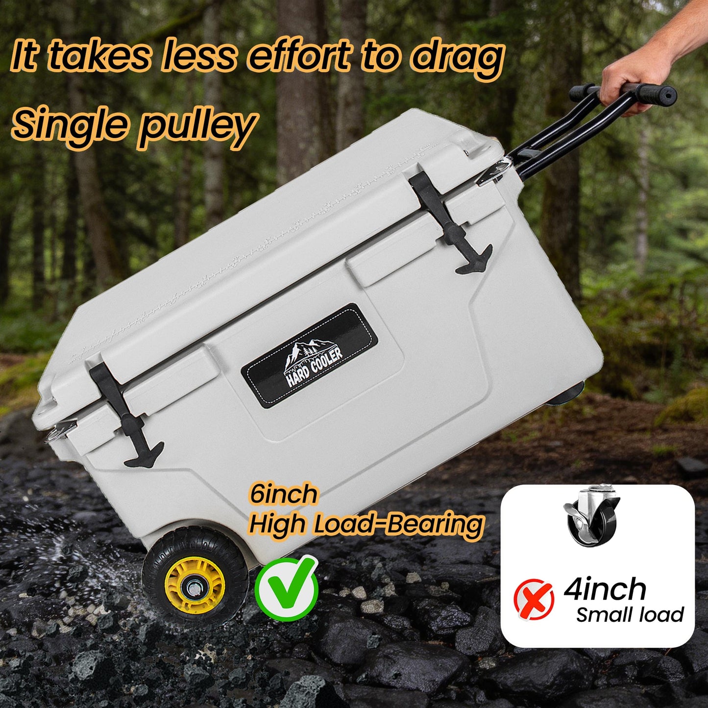 65 Qt Hard Shell Cooler — 6-Day Ice Retention, LLDPE