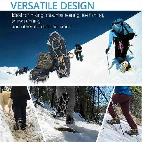 Ice Traction Cleats | 19-Spike Anti-Slip Shoe Grips for Ice & Snow