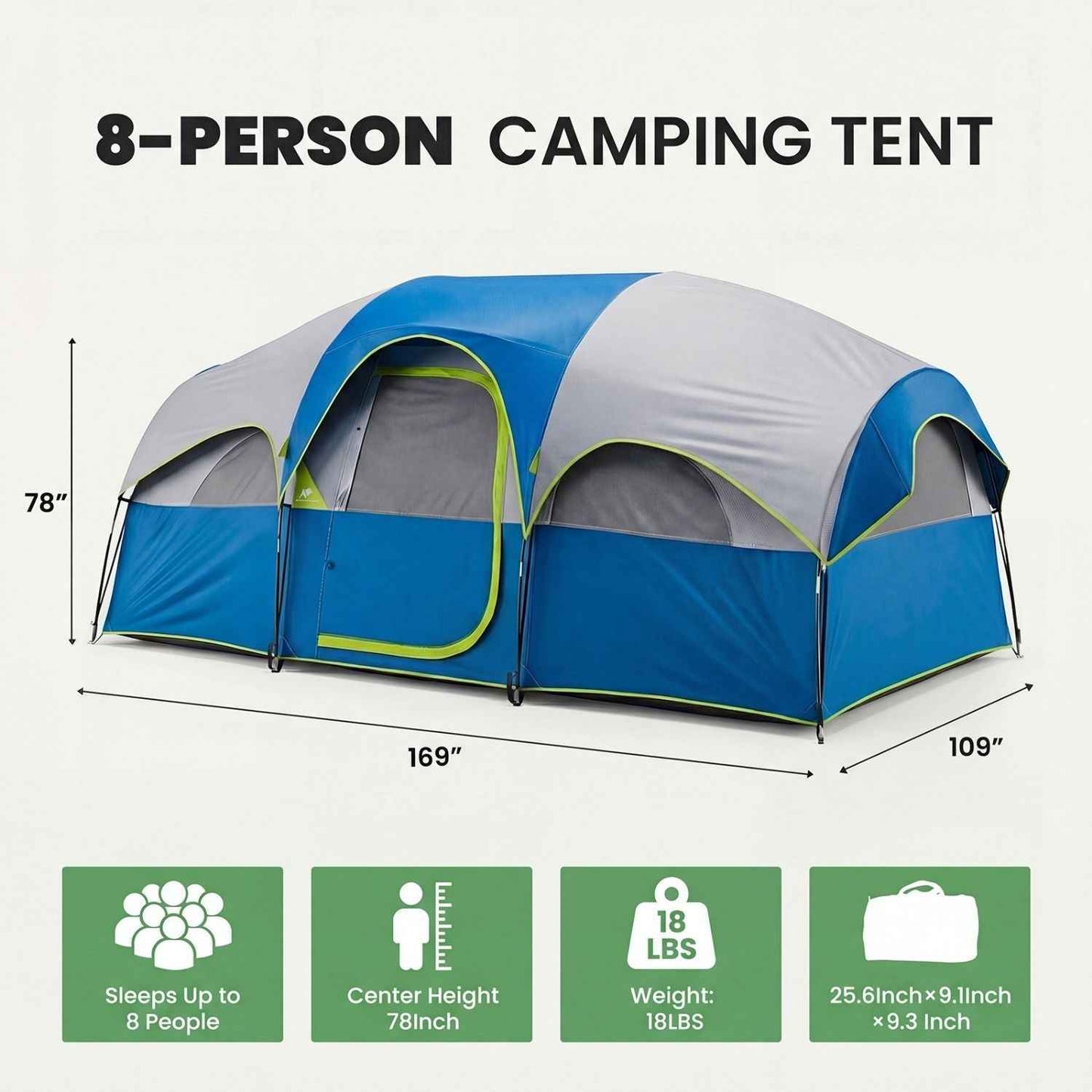 Waterproof Family Dome Camping Tent | 5-Min Setup | Multi-Directional Ventilation