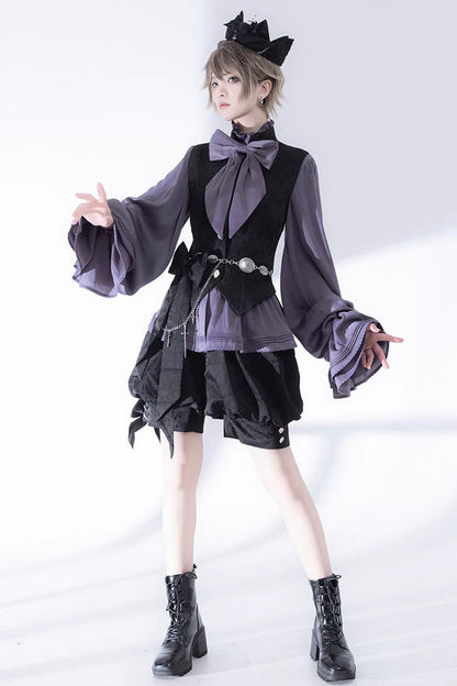Black Hunting Rabbits Gothic Vintage Ouji Fashion Lolita Shorts