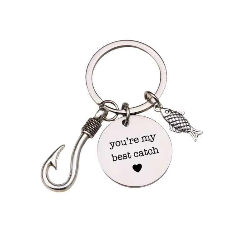 Fish Hook Carabiner Keychains — Set of 4
