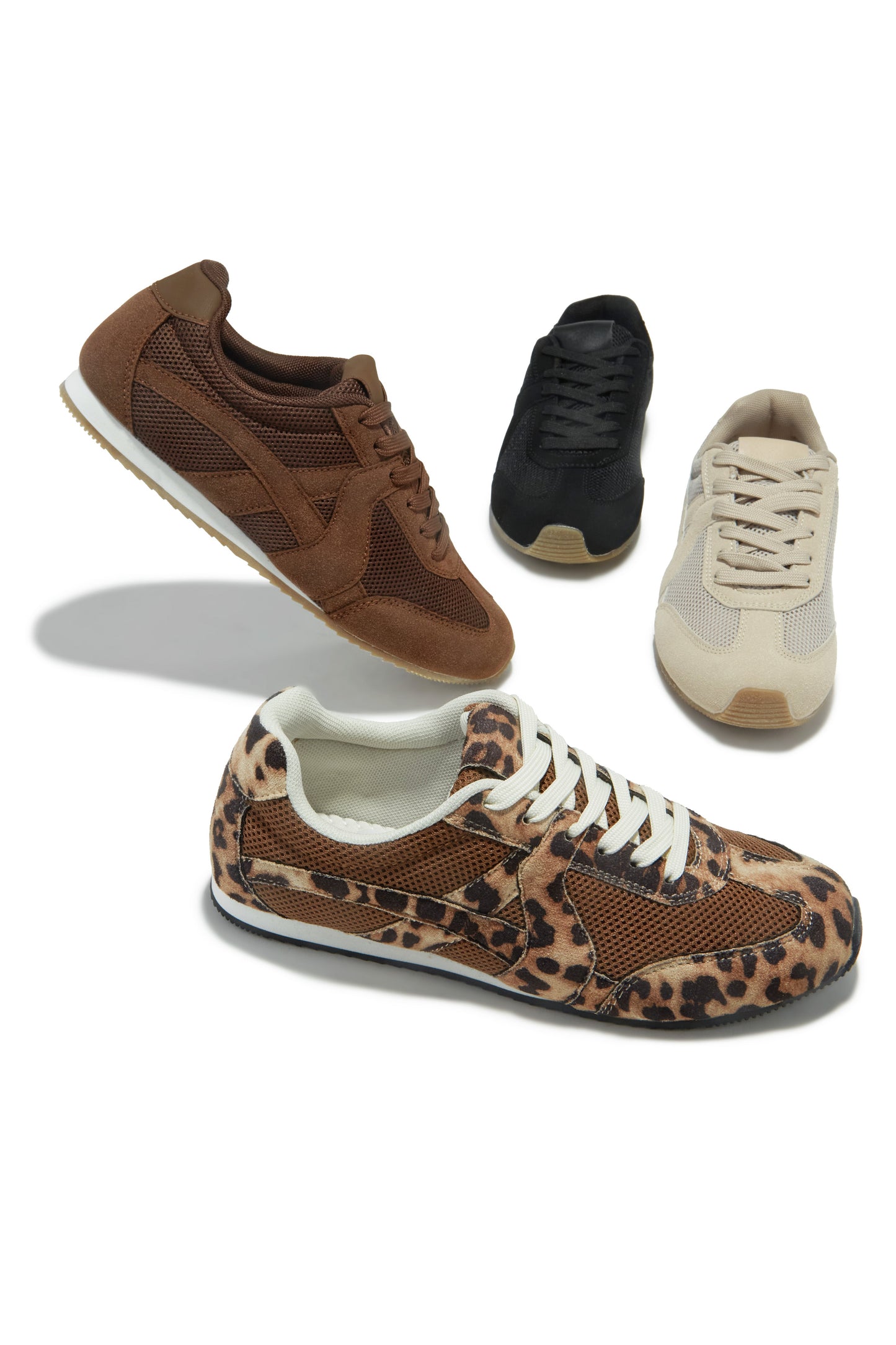 Downtown Stroll Lace Up Sneakers - Brown