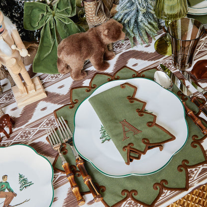 Forest Green & Brown Angelina Placemats (Set of 4)