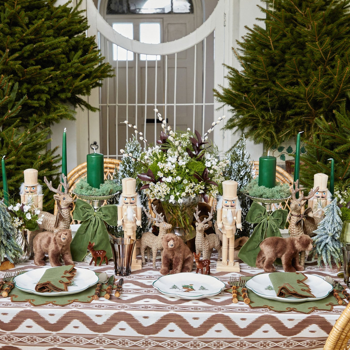Forest Green & Brown Angelina Placemats (Set of 4)
