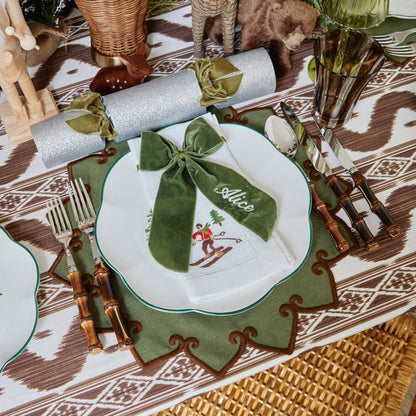 Forest Green & Brown Angelina Placemats (Set of 4)