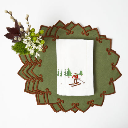 Forest Green & Brown Angelina Placemats (Set of 4)