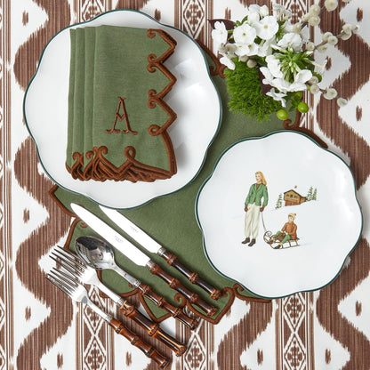 Forest Green & Brown Angelina Placemats (Set of 4)