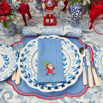 Blue & Red Eloise Placemats & Father Christmas Napkins (Set of 4)