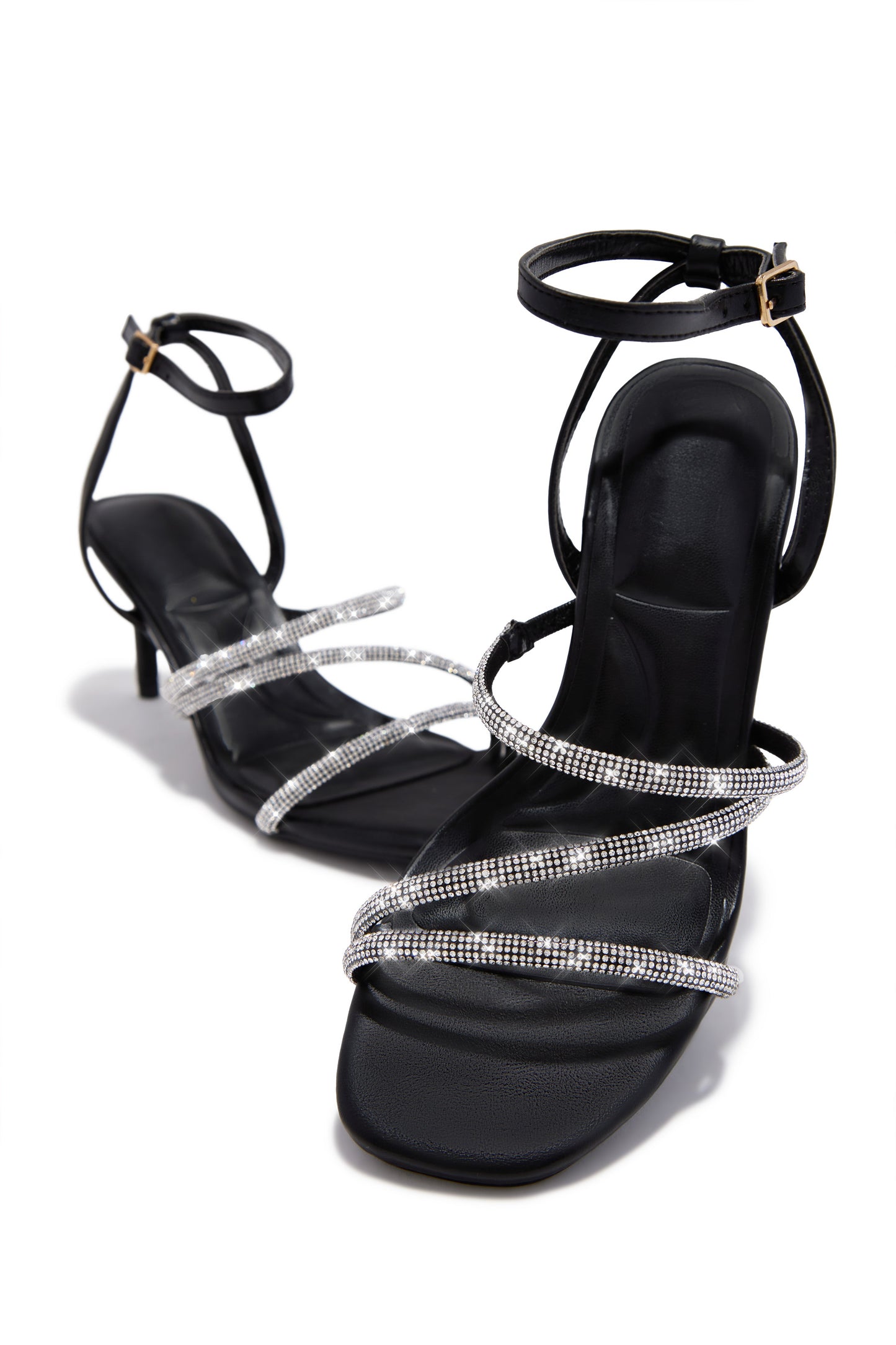 Annalise Embellished Mid Heels - Black