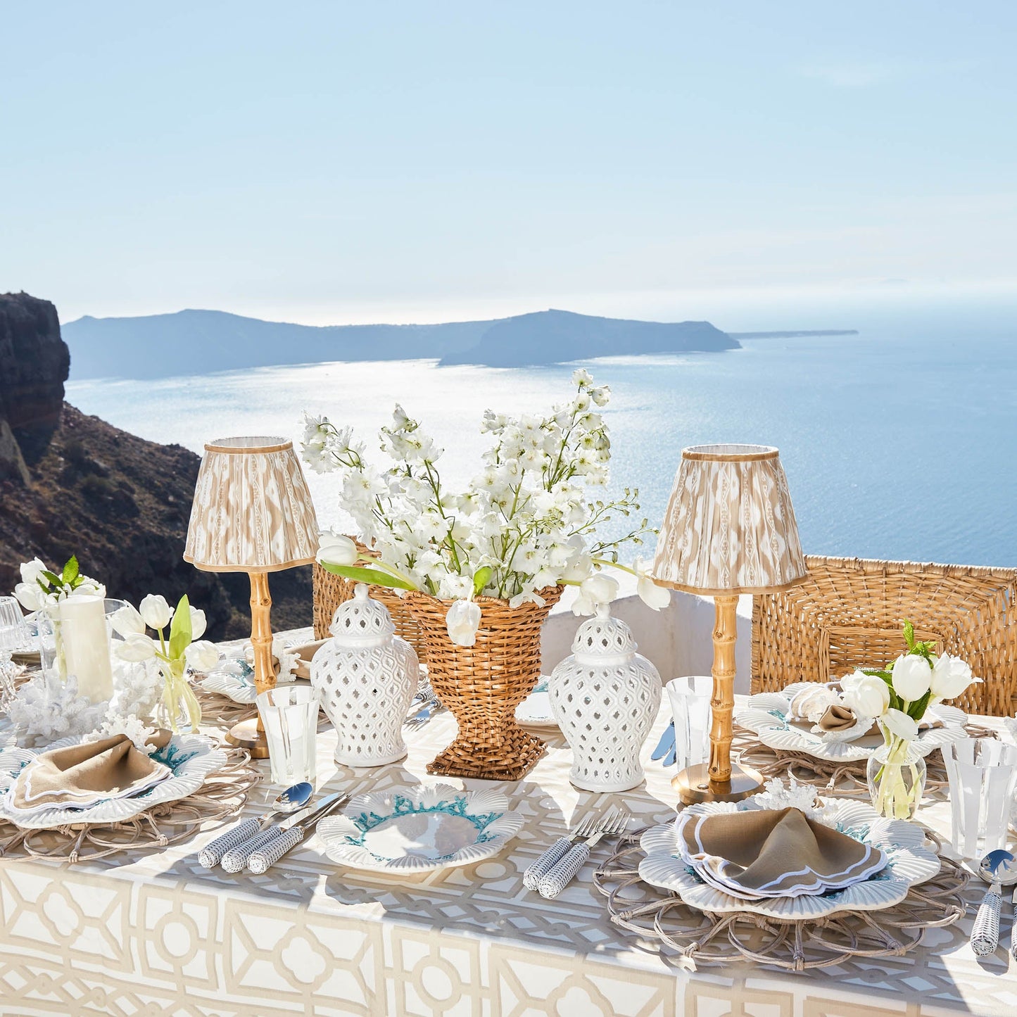 White Rattan Cutlery (5 Piece)