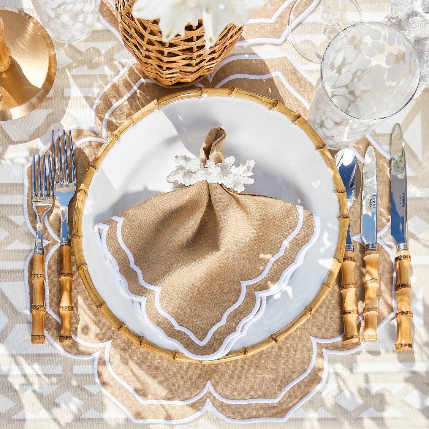 Sand Fleur Placemats & Napkins (Set of 4)