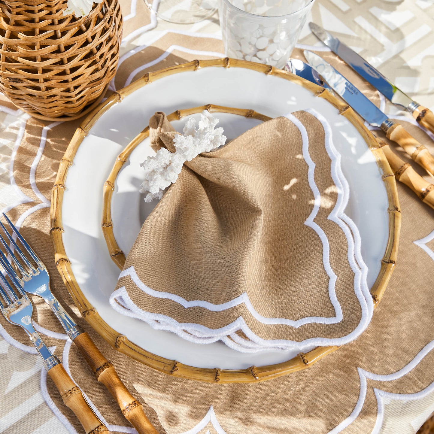 Sand Fleur Placemats & Napkins (Set of 4)