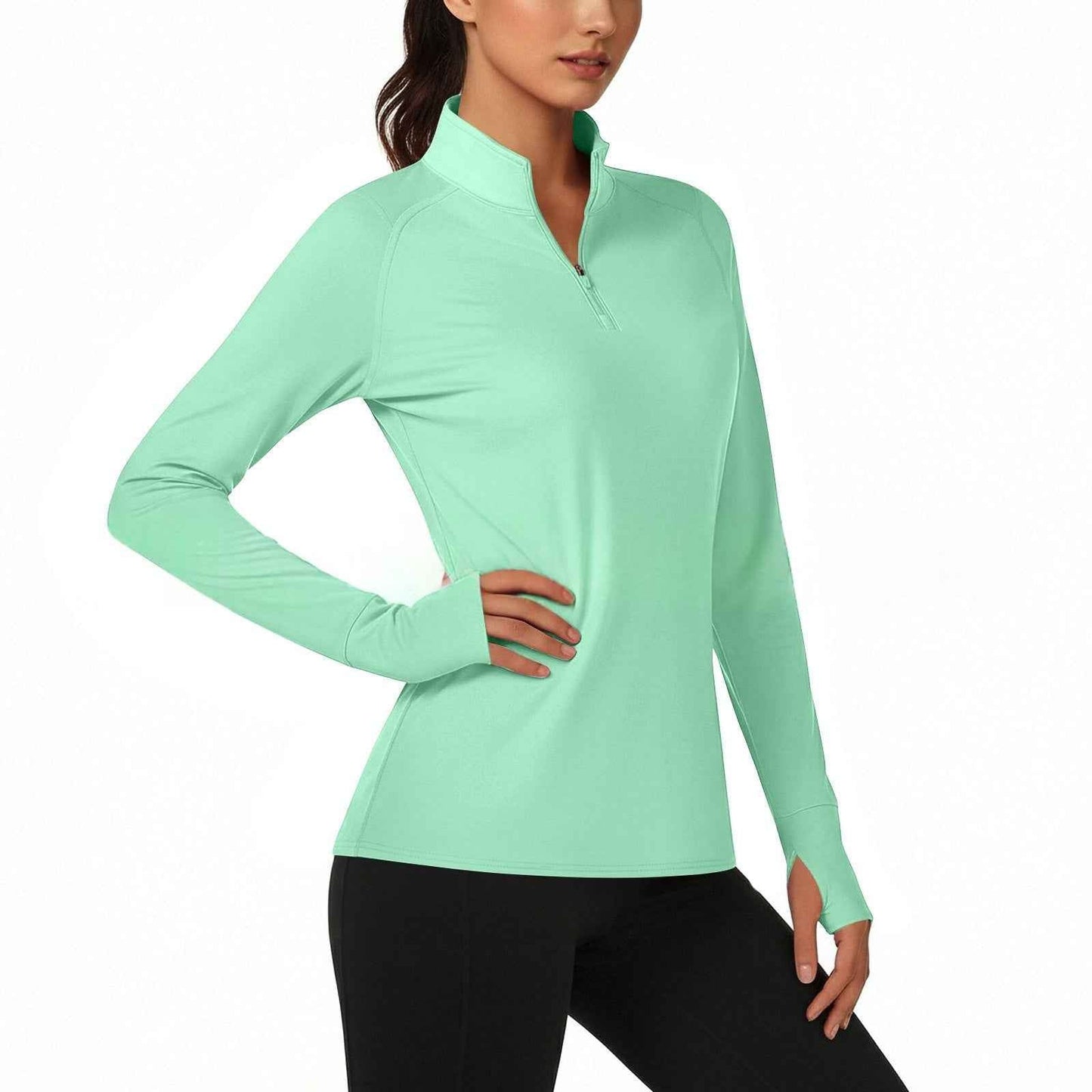 Women's Slim-Fit Ice Silk Zip Jacket – Lightweight Cool-Touch Active Jacket