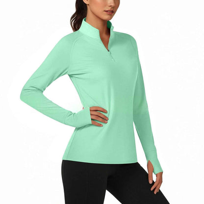 Women's Slim-Fit Ice Silk Zip Jacket – Lightweight Cool-Touch Active Jacket