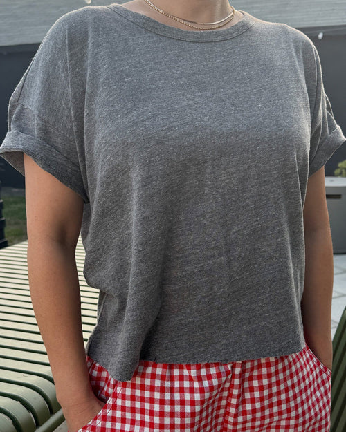 Vintage Fille Tee - Heather Grey