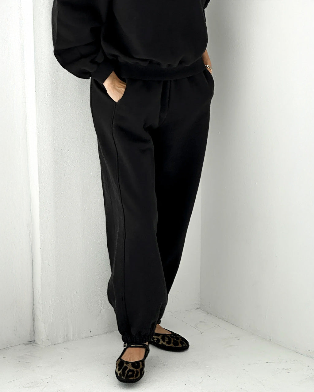 French Terry Balloon Pants - Black