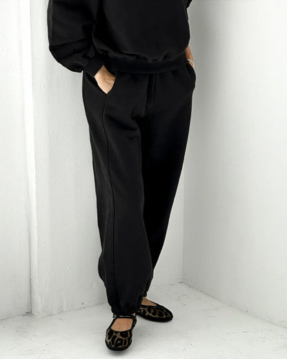 French Terry Balloon Pants - Black