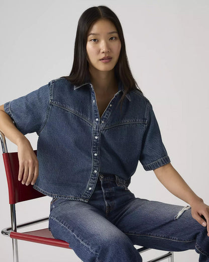 Logan Short Sleeve Denim Shirt - Tinted Times