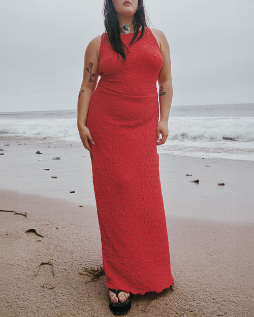 Maya Crinkle Dress - Pepper