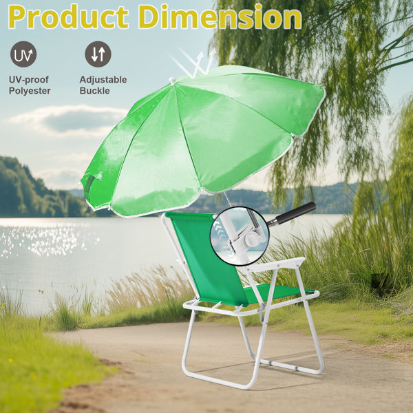 Folding Beach Chair with Detachable Umbrella – Lightweight, 265 lb. Capacity