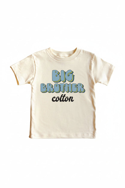 Personalized Big Brother Name Script Tee | Natural