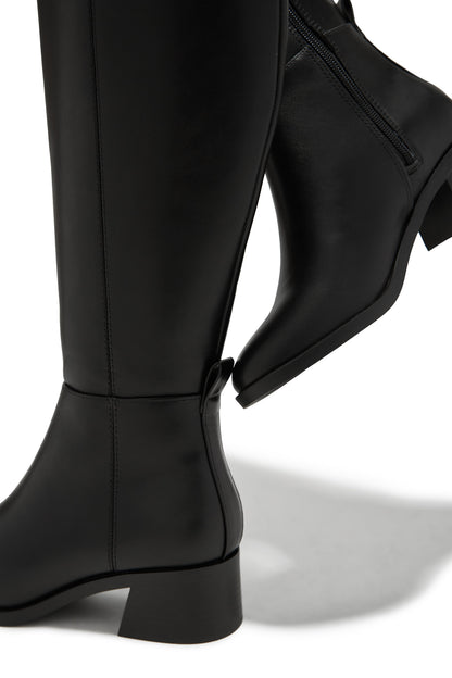 Stephany Knee High Boots - Black