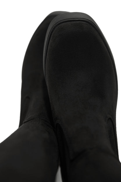 Reezy Over The Knee Platform Block Heel Boots - Black
