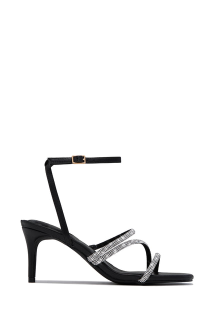 Annalise Embellished Mid Heels - Black