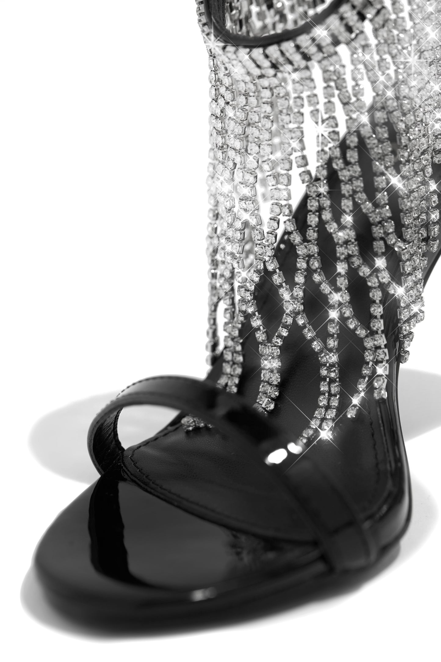 Formal Icon Embellished Dangle Heels - Black