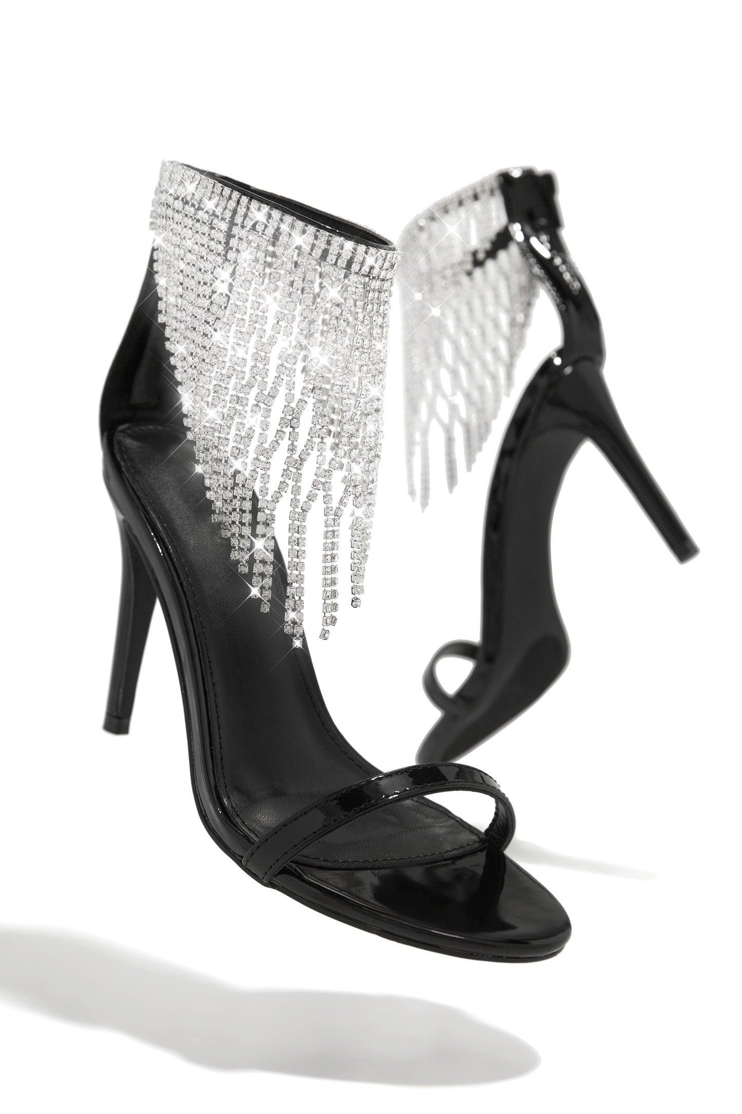 Formal Icon Embellished Dangle Heels - Black