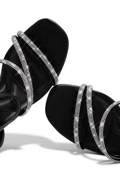 Annalise Embellished Mid Heels - Black