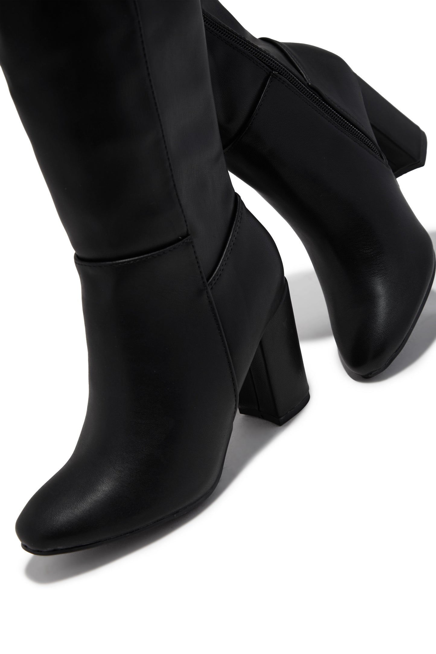 Colette Wide Fit Block Heel Boots - Black