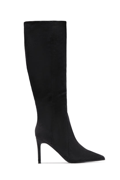 Daniella Below The Knee Heel Boots - Black