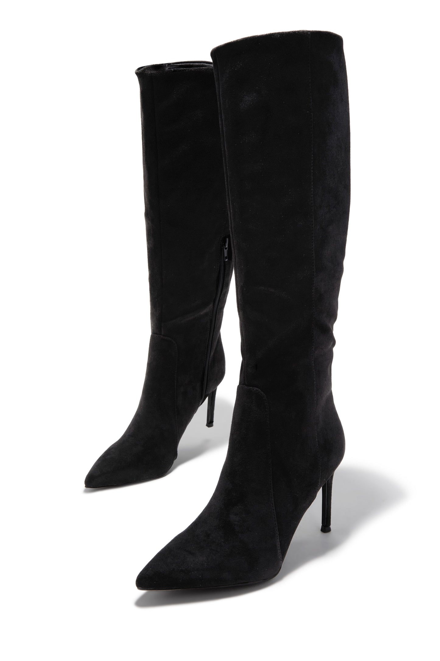 Daniella Below The Knee Heel Boots - Black