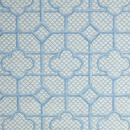 Blue Bamboo Trellis Fabric