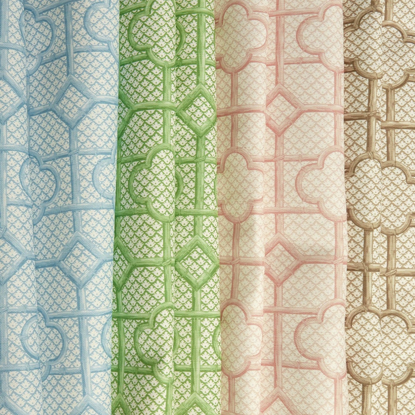 Blue Bamboo Trellis Fabric