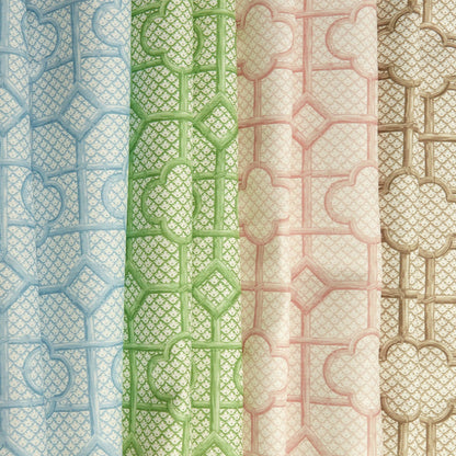 Blue Bamboo Trellis Fabric