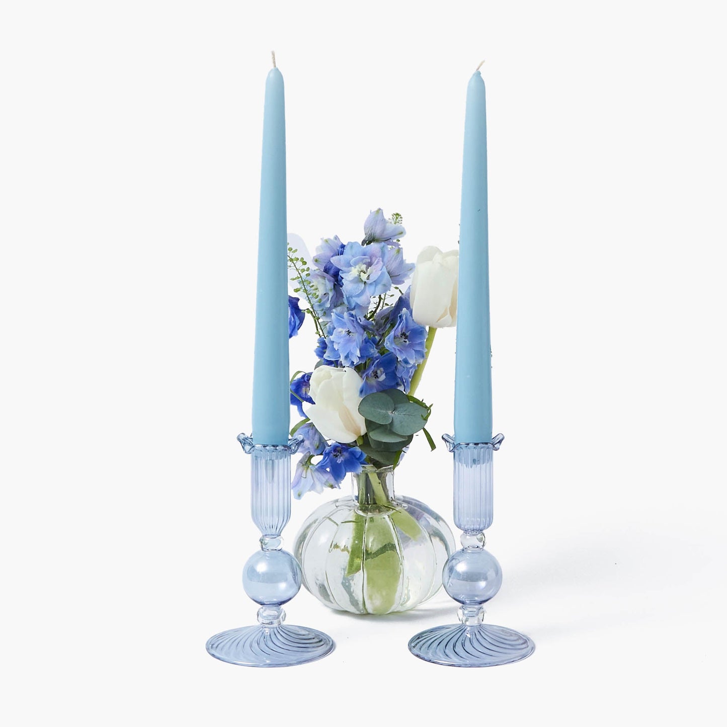Blue Small Eden Candle Holders (Pair)