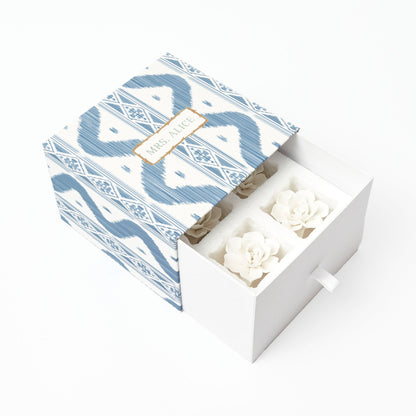 White Fiore Porcelain Napkin Rings (Set of 4)