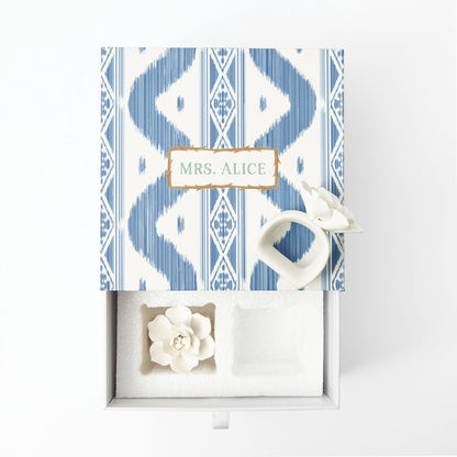 White Fiore Porcelain Napkin Rings (Set of 4)