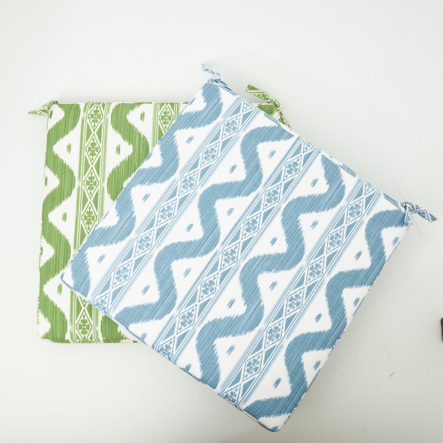Blue Ikat Seat Pad Cushion